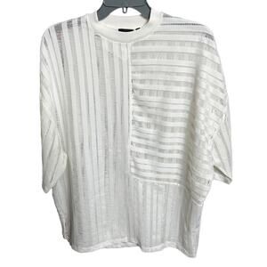 ASOS Oversized fit white cutout tee coverup XS NWOT